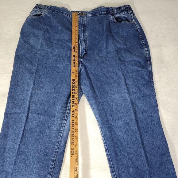 Wrangler Jeans Women Size 32W Blue Denim Straight Leg Carpenter Jeans Plus Size - Picture 7 of 14